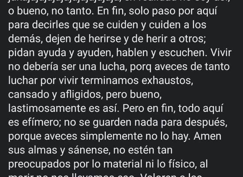 La trágica carta que joven de Apartadó dejó en redes sociales antes de quitarse la vida