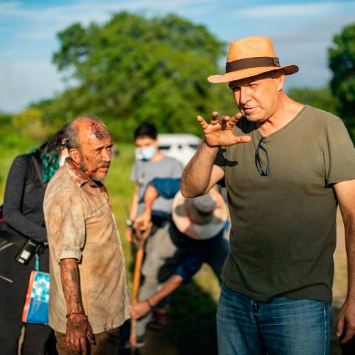 Imagen del rodaje de Memento Mori, la opera prima del colombiano Fernando López. Foto: Colprensa.