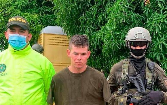 Neyder García Zapata, alias “Felipe”, presunto cabecilla del Eln capturado en Valdivia, Antioquia. FOTO: CORTESÍA.