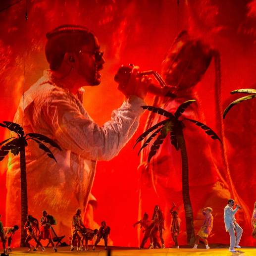 Imagen del concierto de Bad Bunny en el estadio Atanasio Girardot de Medellín. Foto: Esneyder Gutiérrez