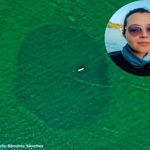 Esta es de las pocas fotografías del agujero azul Taam ja’, ubicado en las profundidas de la Bahía de Chetumal en el estado mexicano Quintana Roo. El sombreado es su boca, que está aproximadamente a 5 metros de profundidad. FOTO: Joan Alberto Sánchez / Cortesía