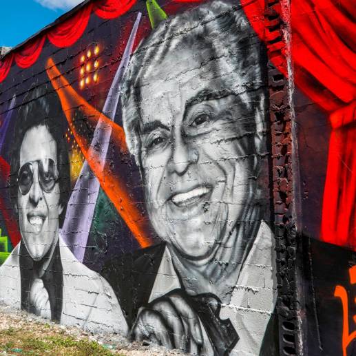 Los rostros de los soneros fueron pintados por un artista venezolano radicado en los Estados Unidos. Foto: Efe.
