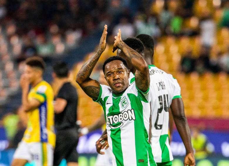 Dorlan Mauricio Pabón, quien fue uno de los más destacados del compromiso, llegó a 199 goles en su carrera. FOTO esneyder Gutiérrez