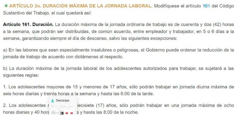 Ley 2101 de 2021 que recorta la jornada laboral.