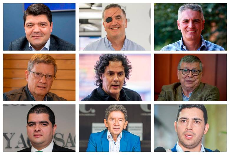 Arriba: Juan Diego Gómez, Mauricio Tobón y Andrés Julián Rendón; en el medio: Luis Fernando Suárez, Juan David Montoya y Jorge Gómez; abajo: Julián Bedoya, Luis Pérez y Esteban Restrepo. FOTOS EL COLOMBIANO y Cortesía