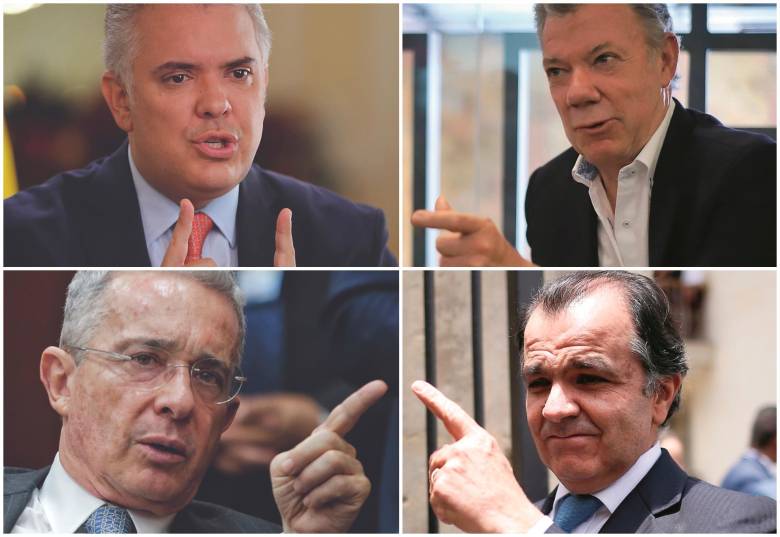 Iván Duque, Juan M. Santos, Álvaro Uribe y Óscar I. Zuluaga fueron señalados en la Corte Suprema por la excongresista Aída Merlano. FOTO Cortesía