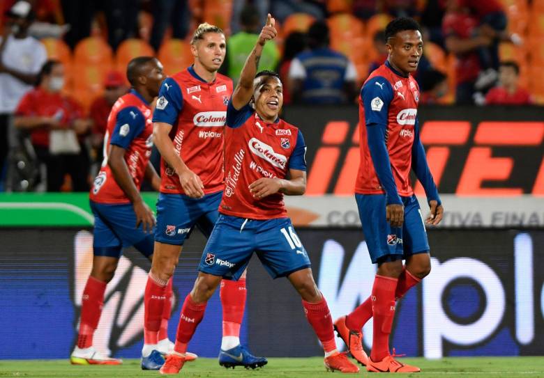 Vladimir Hernández anotó uno de los tres goles con los que DIM derrotó a Once Caldas. FOTO DIMAYOR 