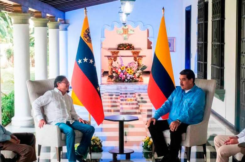 El presidente Gustavo Petro se reunió la semana pasada con Nicolás Maduro. FOTO CORTESÍA