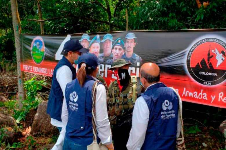 Los jóvenes habían sido llevados por el ELN hasta el sector de Caño Rasquiña, en la vereda Sardinata Baja. FOTO: Cortesía