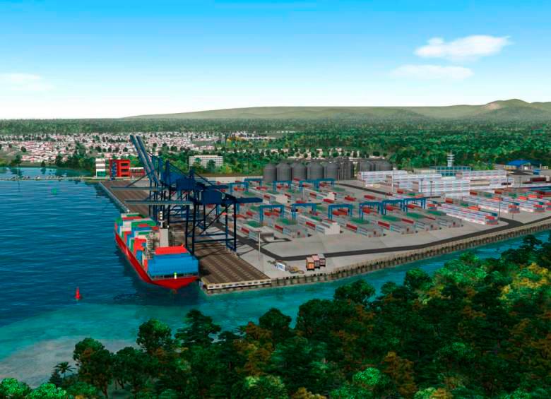 Puerto Pisisí espera mover 1.630.000 contenedores al año. RENDER DEL PROYECTO