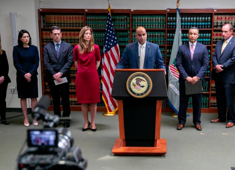 El fiscal general del tribunal del distrito este de Nueva York, Breon Peace, y la directora de la DEA, Anne Milgram, aseguraron que Otoniel movió 90 toneladas a EE.UU. FOTO <b>CORTESÍA</b> El fiscal general del tribunal del distrito este de Nueva York, Breon Peace, y la directora de la DEA, Anne Milgram, aseguraron que Otoniel movió 90 toneladas a EE.UU. FOTO <b>CORTESÍA</b>