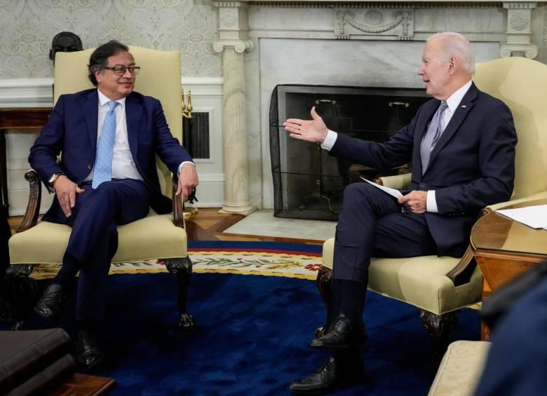Los mandatarios se reunieron el jueves 20 de abril en el despacho oval de la Casa Blanca, en Washington. FOTO: @GETTY
