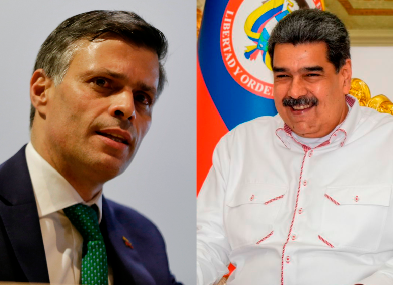 Leopoldo López, líder de la oposición en Venezuela, y Nicolás Maduro. FOTO: CORTESÍA