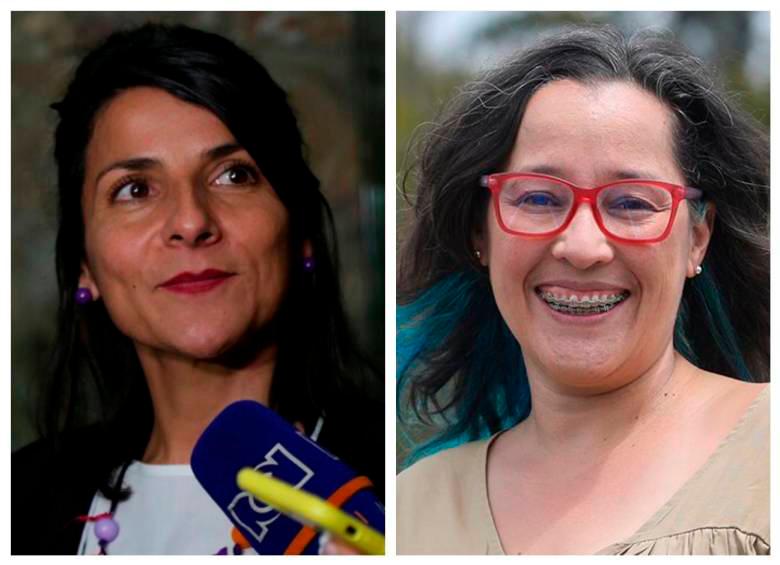 La ministra de Minas y Energía, Irene Vélez, y la viceministra saliente de Energía, Belizza Ruiz, a quien le aceptaron la renuncia. FOTO: Colprensa