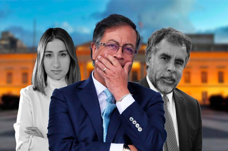 El presidente Gustavo Petro y los dos funcionarios salientes: Laura Sarabia y Armando Benedetti. FOTO: COLPRENSA-Twitter Laura Sarabia