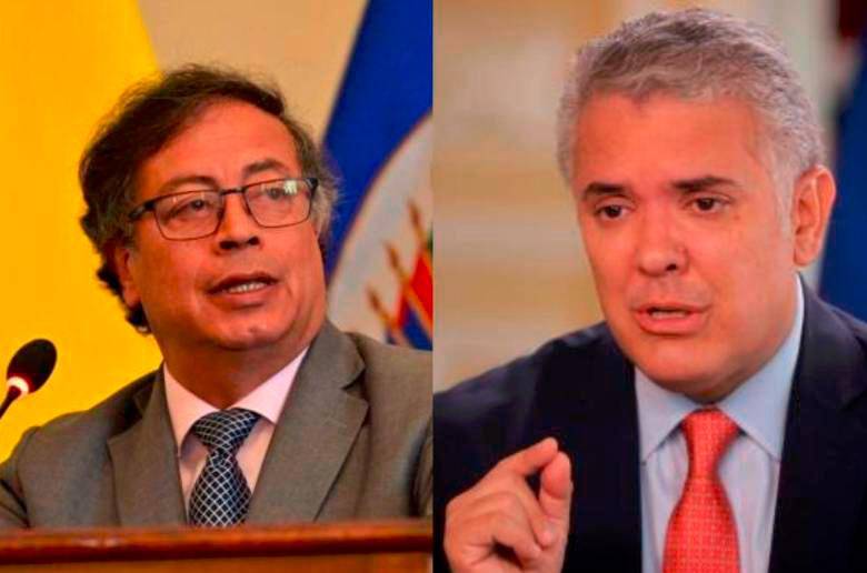 El presidente Gustavo Petro y el expresidente Iván Duque. FOTO: COLPRENSA