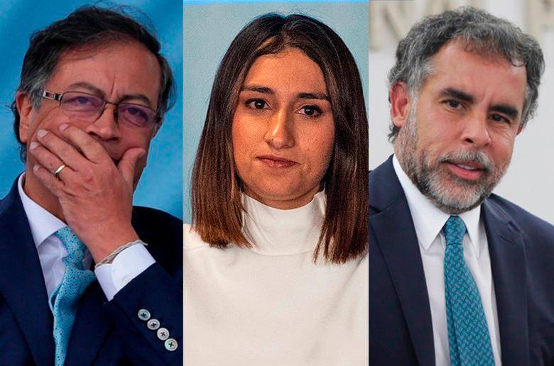 El presidente Gustavo Petro, la jefa de gabinete, Laura Sarabia, y el embajador de Colombia en Venezuela, Armando Benedetti. FOTOS: COLPRENSA