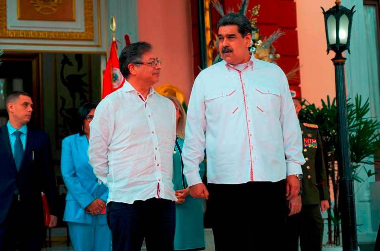 El presidente de Colombia, Gustavo Petro y su homólogo en Venezuela, Nicolás Maduro se reunirán por quinta vez en ese país. FOTO: Colprensa