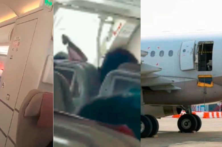 Hombre que abrió puerta de avión en Corea del Sur explicó por qué la abrió. Foto: Cortesía Yohap News Agency/Captura de videos. 