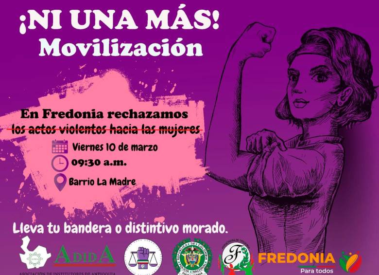 Cartel que invita a la movilización de m añana en rechazo al atentado de la profesora. FOTO: Cortesía.