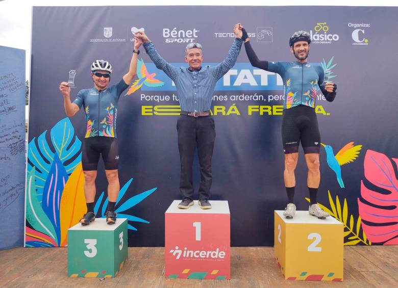 En la categoría de Gran Fondo (110 K), hombres de 51 a 60 años los ganadores fueron Albeiro de Jesús Sierra Arenas (00:39:30), Jorge Mario Gómez (00:40:07) y Ricardo Cardeña (00:40:35). FOTOS EL COLOMBIANO