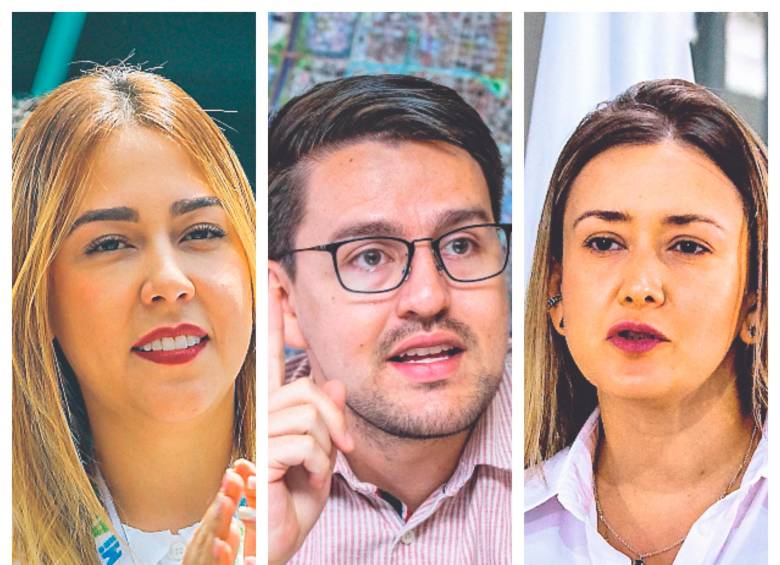 De izquierda a derecha: Andree Uribe, Sergio López y María Camila Villamizar fueron tres de las salidas más importantes del gabinete de Daniel Quintero. FOTOS: ARCHIVO