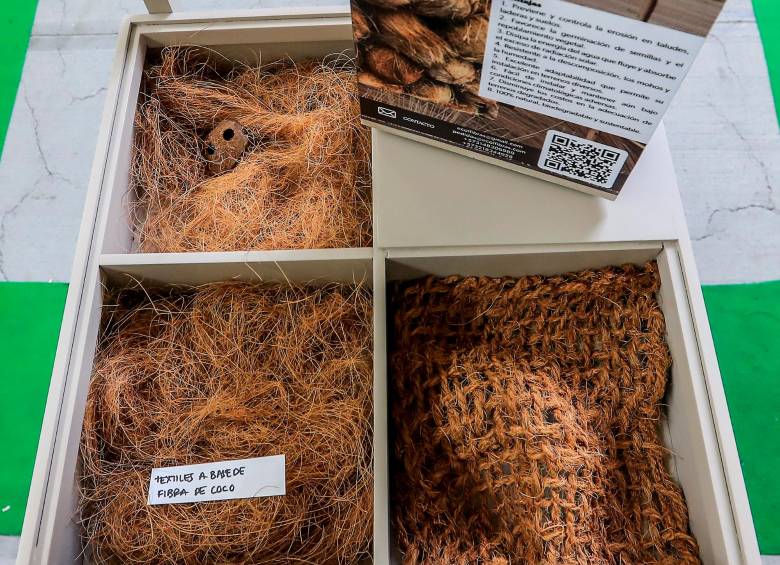 Fibras producidas con los desechos del coco. FOTO Jaime Pérez