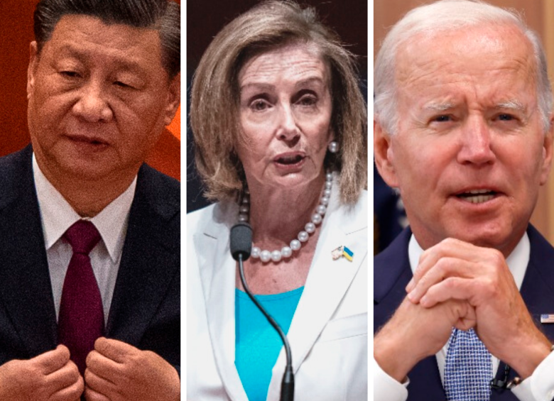 Xi Jinping, Presidente de China; Nancy Pelosi, presidenta de la Cámara de EE.UU. y Joe Biden, presidente de Estados Unidos. 