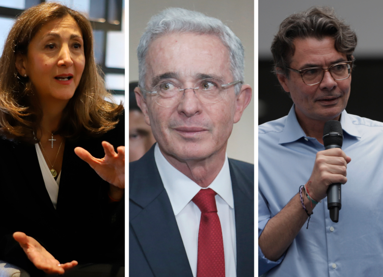 Ingrid Betancourt, Álvaro Uribe Vélez y Alejandro Gaviria. FOTO: COLPRENSA