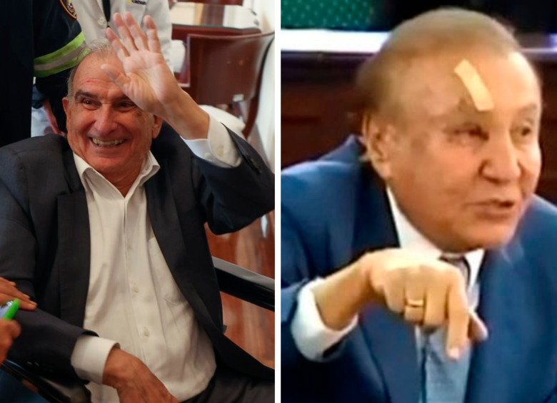 Humberto de la Calle se desplomó en medio de una sesión del Congreso y Rodolfo Hernández apareció con el rostro herido en el Senado tras sufrir un accidente en su casa de Santander. FOTOS: CORTESÍA
