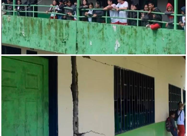 En la institución educativa San Francisco piden que les construyan una nueva sede. FOTOS Cortesía