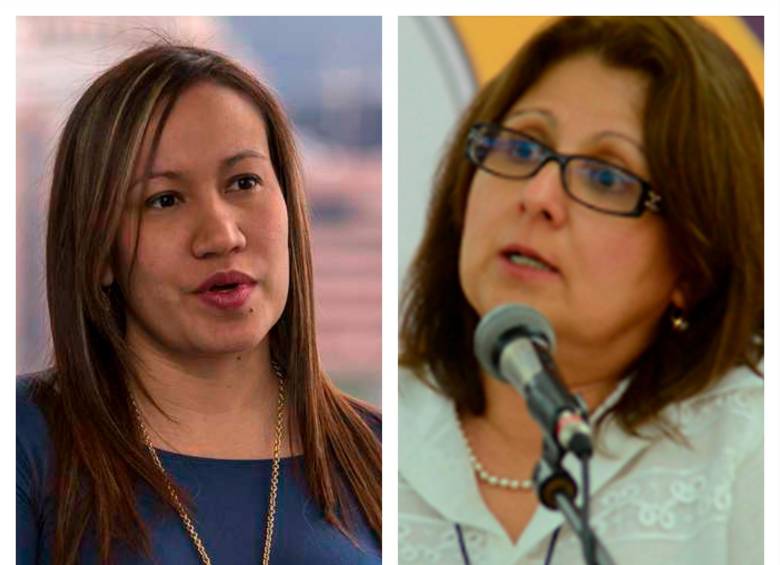 La ministra de Salud, Carolina Corcho Mejía, y la procuradora delegada para Asuntos del Trabajo y la Seguridad Social, Diana Margarita Ojeda. FOTO: CORTESÍA