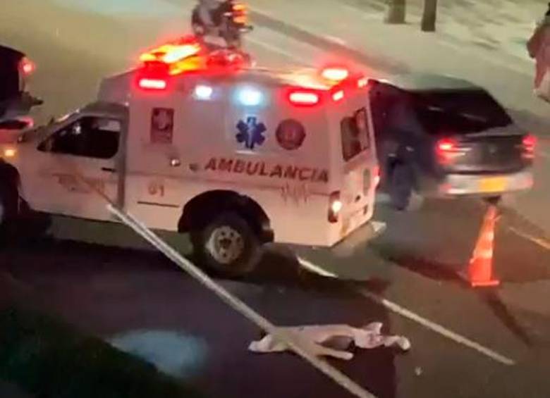 Los dos menores de edad, en compañía de otra persona, estaban cruzando la vía cuando fueron víctimas del accidente en Caldas. FOTO CORTESíA