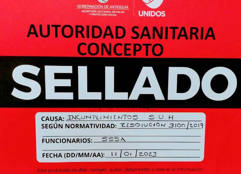 La Unidad Intermedia de Castilla fue sellada por incumplimientos a las normas de atención a los pacientes. FOTO CORTESÍA