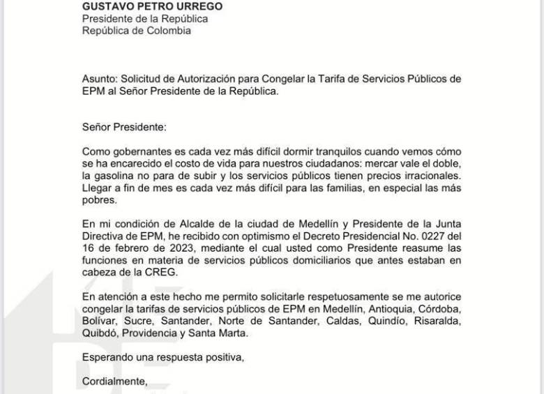 La inédita carta con que EPM contradice a Daniel Quintero