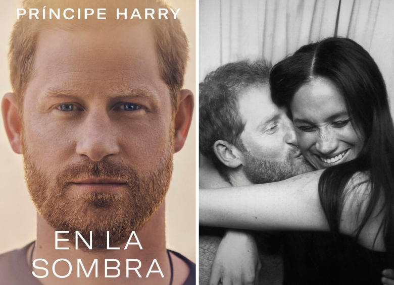 A la izquierda, la portada del libro de memorias del príncipe Harry; a la derecha, escenas del documental que se puede ver en Netflix. FOTOS Cortesía