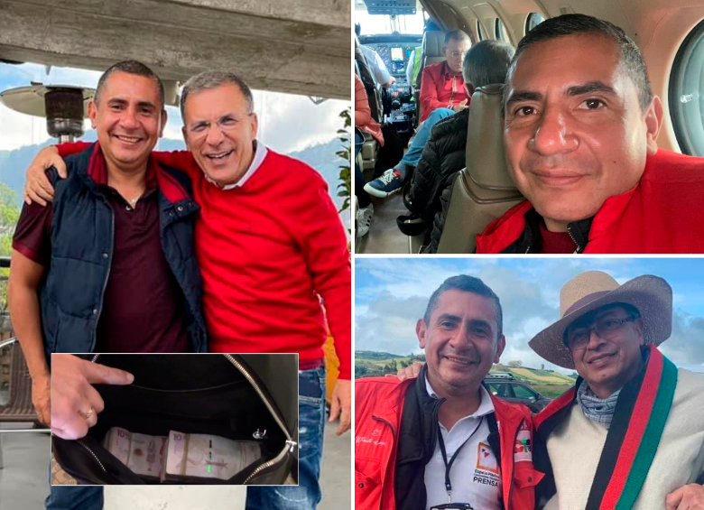 Roy Barreras trató de mostrarse distante de John Jairo Uribe, pero fue a él a quien mandó a recoger un maletín con fajos de billetes (ver foto detalle) olvidado en un hotel en Bogotá. Además, Uribe hizo parte activa de la campaña al Congreso y la Presidencia del Pacto Histórico. FOTOS CORTESÍA