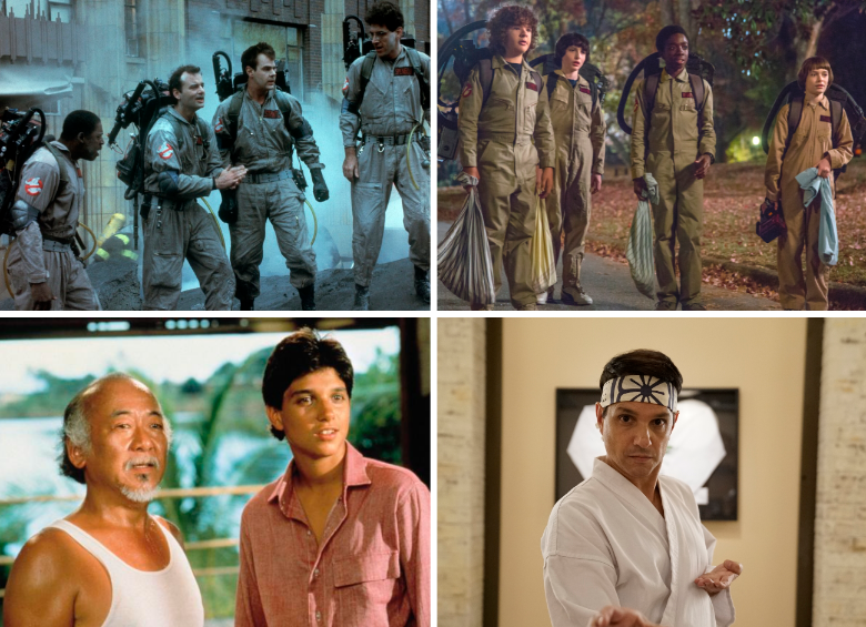 Stranger Things homenajeó a Los Cazafantasmas; Cobra Kai trajo de regreso la historia de Karate Kid. FOTOS Cortesía 