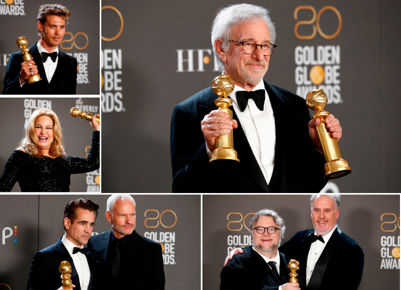 Algunos ganadores de los Globo de Oro que se realizó este martes. FOTOS: EFE