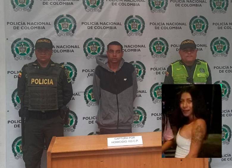 Diego Alejandro Vasco Ríos (centro), de 31 años, fue capturado al ser señalado del homicidio de María Camila Grisales Garcia (detalle), de 18 años, quien era su novia. FOTOS: CORTESÍA ENTRE CEJA Y CEJA