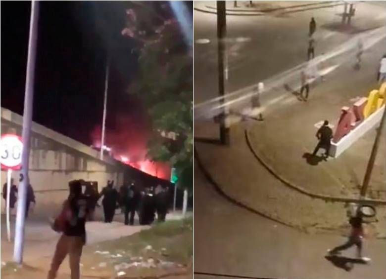 Civiles incumplieron la medida de toque de queda en el Bajo Cauca y causaron desmanes en varios municipios de la subregión. FOTO: CAPTURAS DE VIDEO