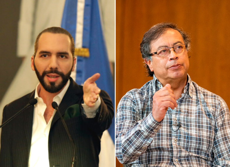 El presidente Gustavo Petro le propuso a su homólogo salvadoreño, Nayib Bukele, hacer un foro sobre reducción de homicidios. FOTO PRESIDENCIA DE EL SALVADOR Y CAMILO SUÁREZ