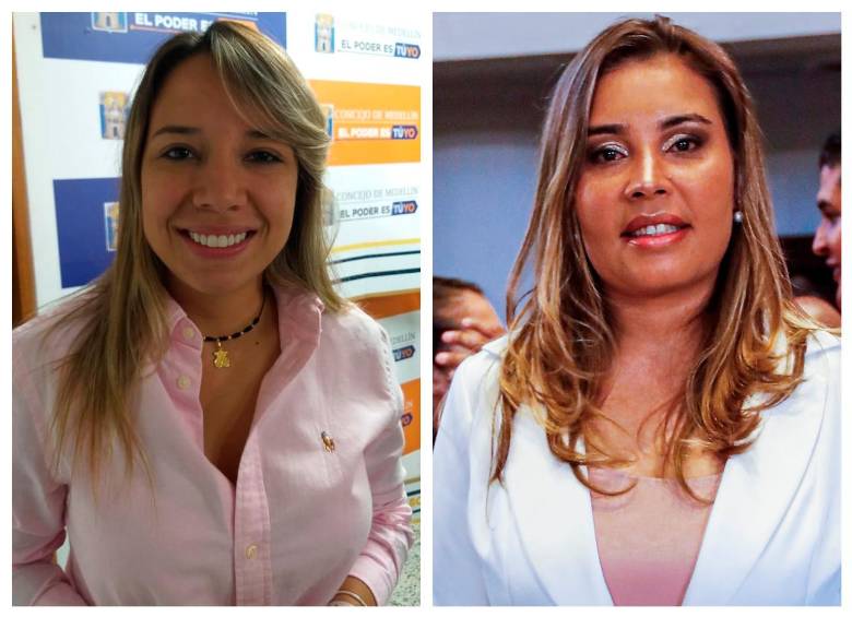 Nátaly Vélez (izq.) y Lina García (der.) decidieron renunciar al partido luego de la polémica que inició en noviembre por no votar por Simón Molina a la presidencia del Concejo de Medellín. FOTOS: ARCHIVO