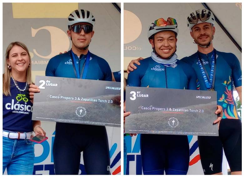En la categoría hombres del Medio Fondo el segundo y tercer lugar lo obtuvieron Diego Andrés Serna Toro y Daniel Andrés Leyva Gómez, respectivamente. FOTOS Manuel Saldarriaga