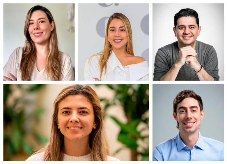 Arriba: Camila Gaviria, Andree Uribe y Rodolfo Correa; abajo: Susana Gómez y Juan Carlos Upegui. FOTOS EL COLOMBIANO y Cortesía