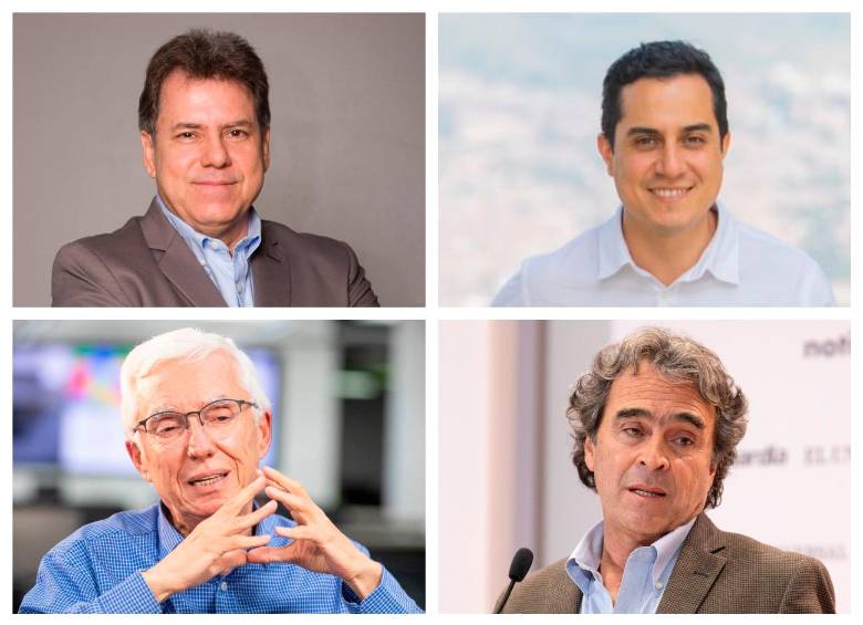 Eugenio Prieto, Federico Hoyos, Jorge Robledo y Sergio Fajardo. FOTOS EL COLOMBIANO y Cortesía