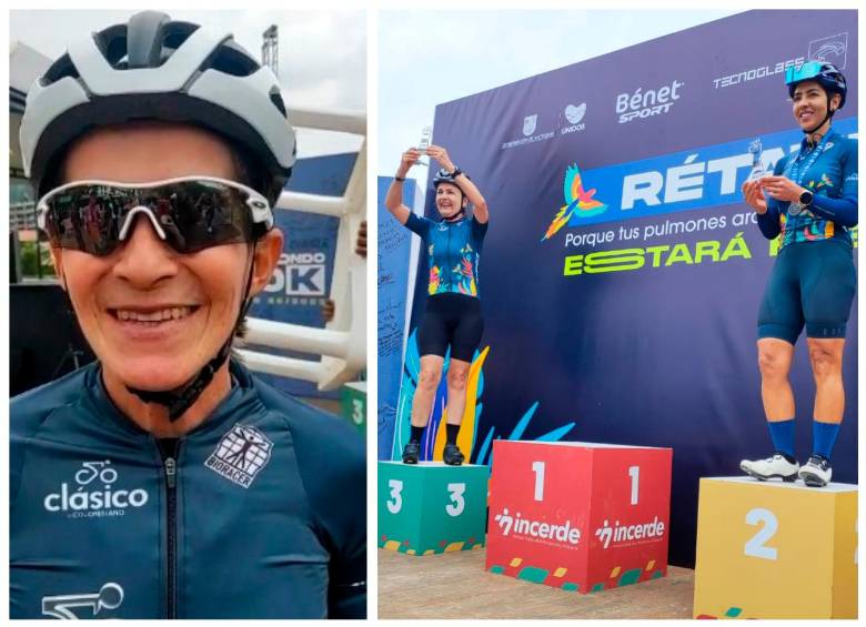 En la categoría de Gran Fondo (110 K), mujeres de 51 años en adelante las ganadoras fueron Carmenza Morales (00:52:41), foto izquierda, Martha Elena Vázquez Jiménez (00:58:57) y Beatriz Estrada del Valle (1:20:11). FOTOS EL COLOMBIANO