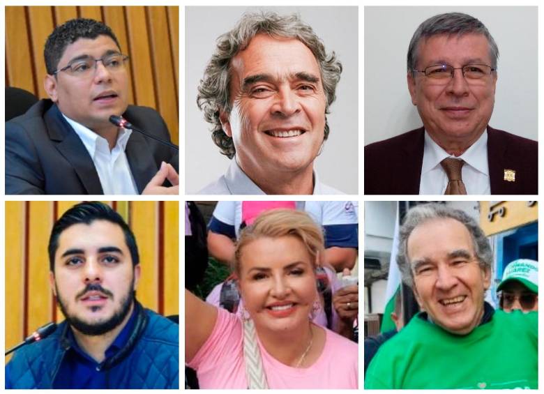 Arriba: Luis Peláez, Sergio Fajardo y Jorge Gómez; abajo: Juan Camilo Callejas, Liliana Rendón y Jaime Bedoya. FOTOS EL COLOMBIANO y Cortesía