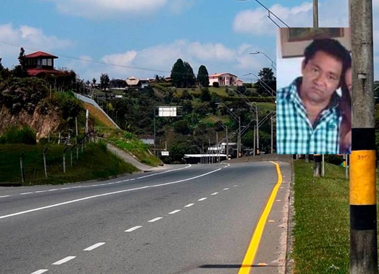 En este sector de la autopista Medellín-Bogotá, en los límites entre Marinilla y El Santuario, ocurrió el accidente que le costó la vida a Denis Darío Hernández Ramos (detalle) y a su nieto, Andrés Hernández, de 9 meses. FOTOS: CORTESÍA - ENTRE CEJA Y CEJA