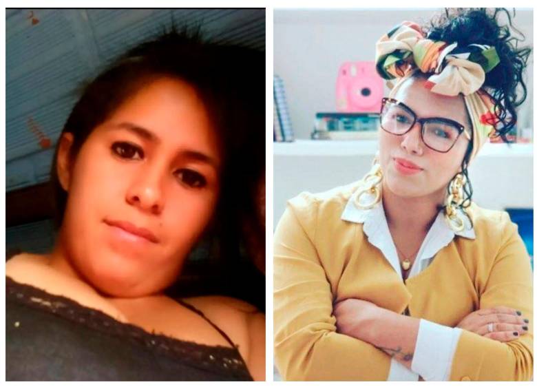 Izquierda: Lina Marcela Argel Pino, de 45 años, fue asesinada junto con dos hombres en Rionegro el 19 de enero en la primera masacre del año. Derecha: Erika Jesenia Cuadros López, de 32 años, fue apuñalada en el centro de Medellín por robarle su celular el 20 de enero.